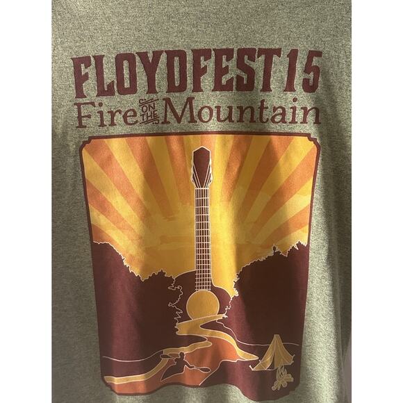 FloydFest 15 Fire on the Mountain 2015 Green T-Shirt M Recycled Recover Band Tee - Picture 3 of 8